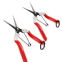 These micro tip snips are built spring-loaded, so that they automatically push themselves open without you having to do the work