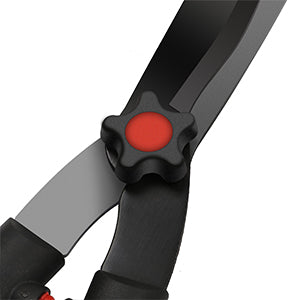 The flower-shaped tension control knob adjusts blades for cutting denser branches with just a simple twist.