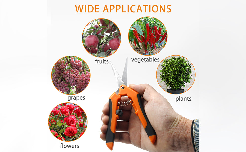 GARTOL non-stick micro-tip pruning snips ideal for deadheading, trimming, shaping, and other quick snips on small plants. Protect the healthy growth of plants.