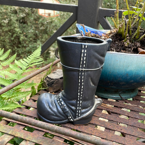 black ceramic boot