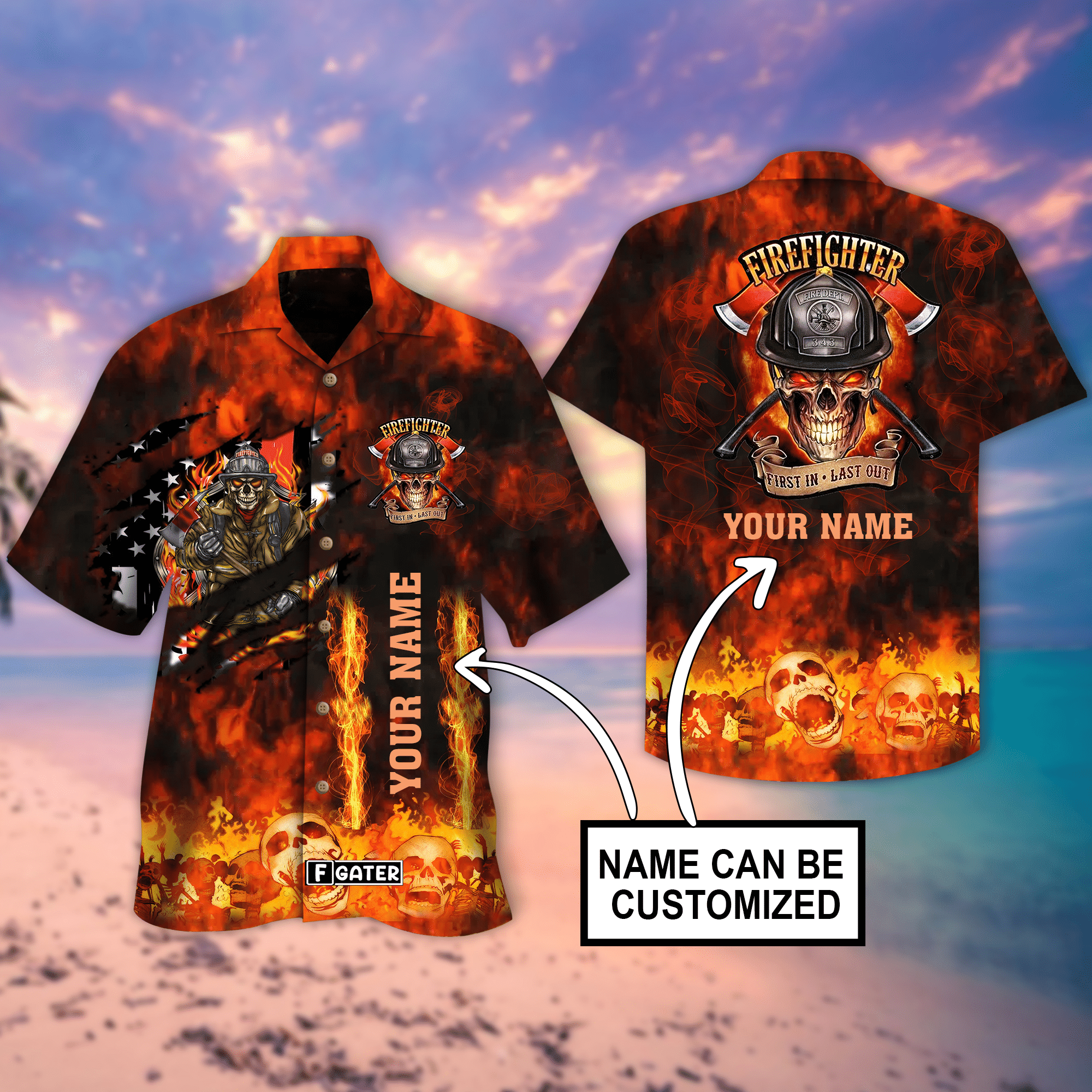 Old Forge New York Old Forge Fire Department Orange Hawaiian Shirt