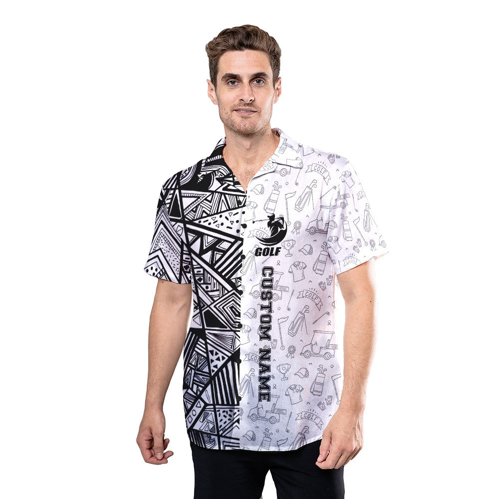 Customized Black And White Modern Pattern Bula Hawaiian Shirt Best