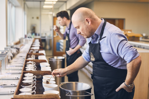 Ringtons men taste testing tea