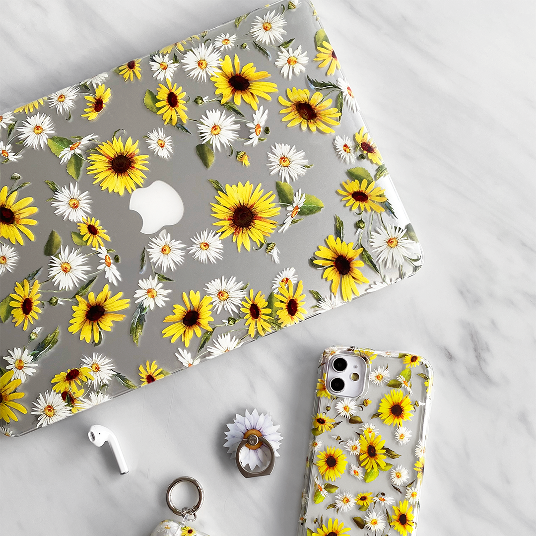 sunflower macbook pro case