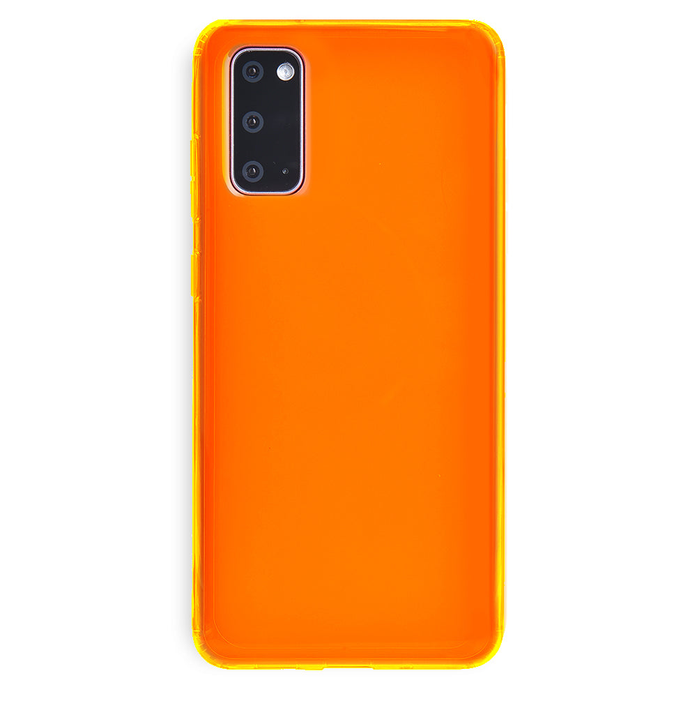 Neon Orange Clear Samsung Case