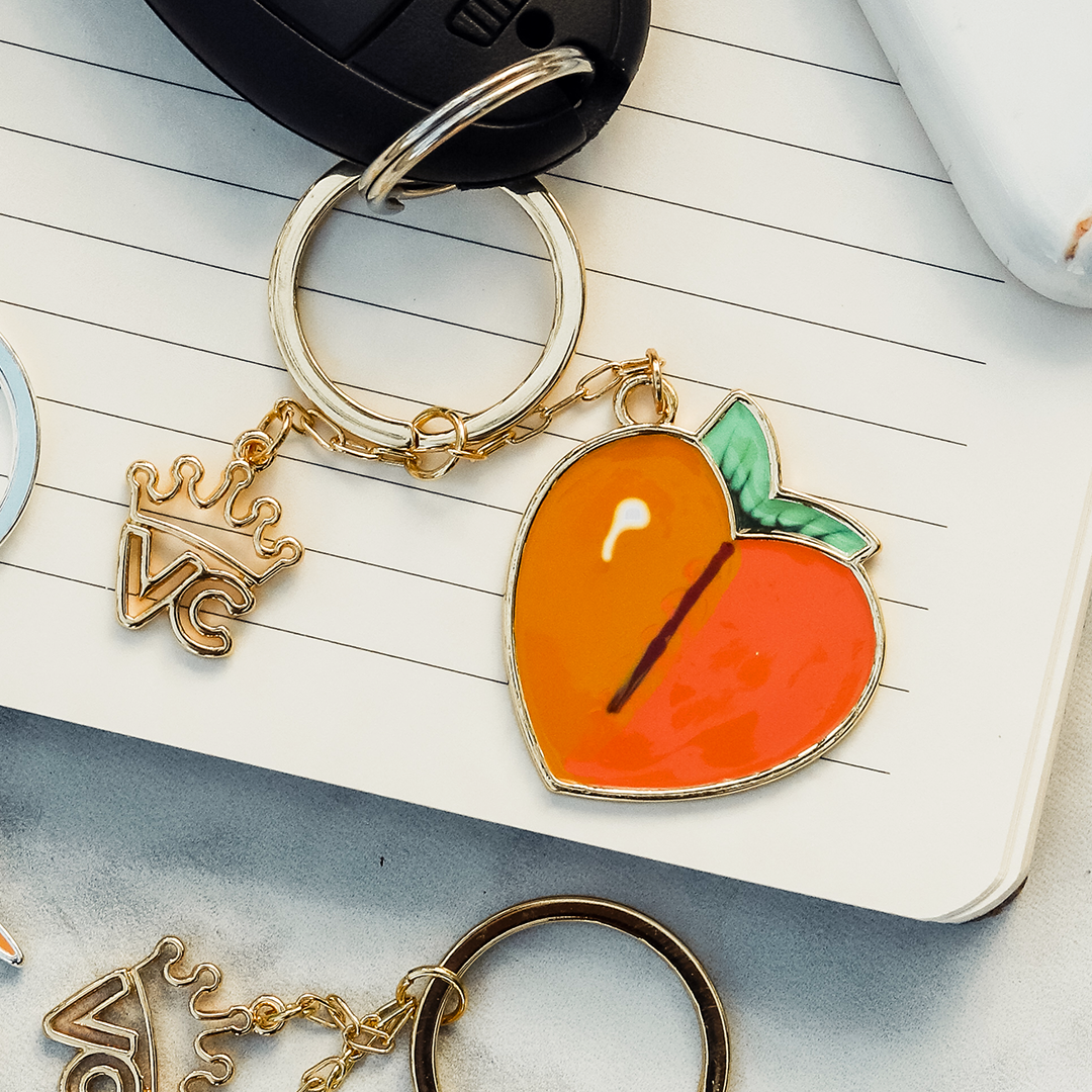 Peach keychain