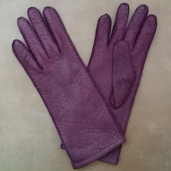 Ladies Unlined Classic Peccary Leather Purple Long Gloves – PAULA RUN ...
