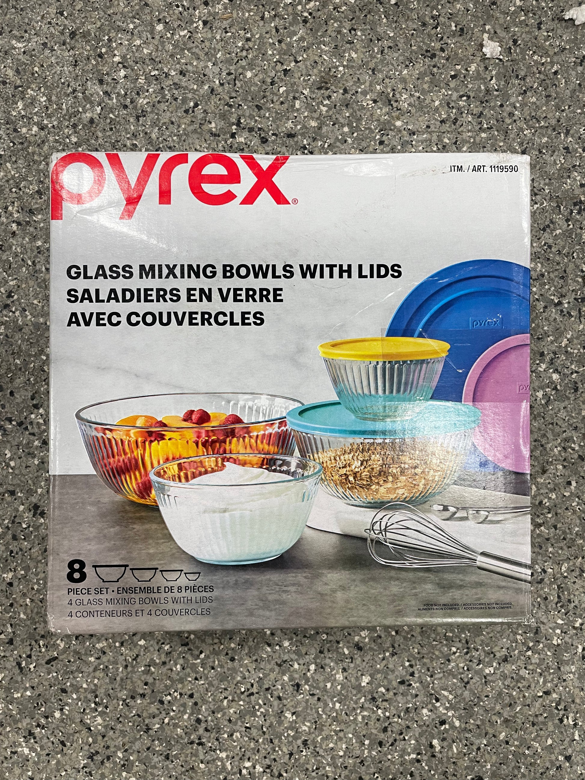 Pyrex 8 Piece Glass Sculpted Mixing Bowls Zippys Warehouse