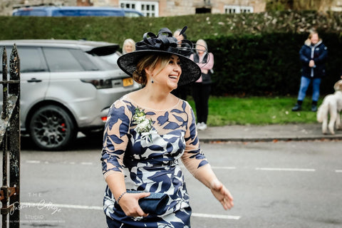 Mother of the Bride Louise in her Hats & Tiaras large navy wedding hat