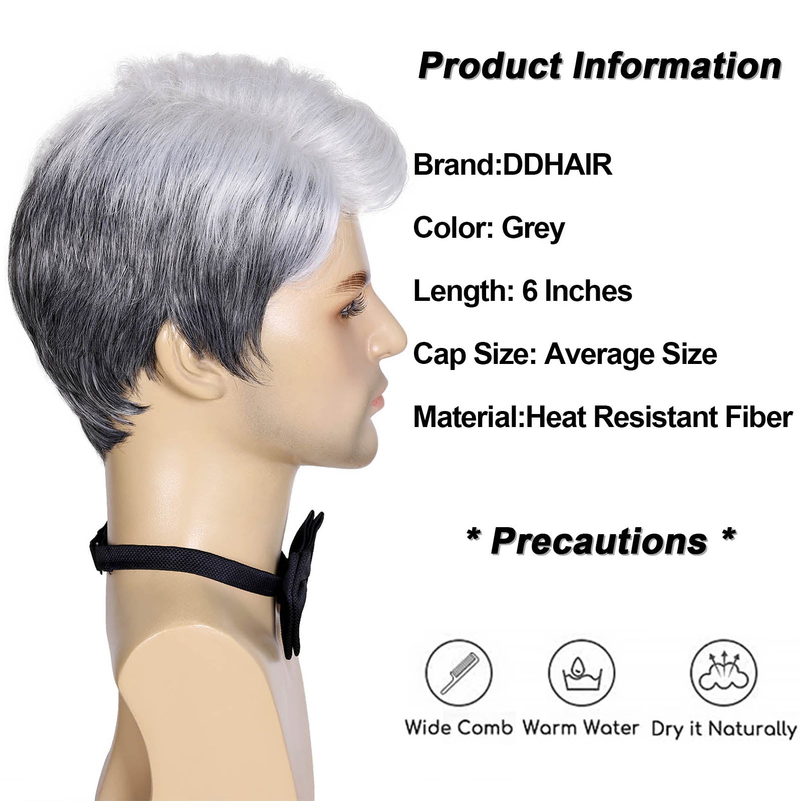 New Arrival Men's Wig – Heat-Resistant Synthetic Fiber, Introductory Price