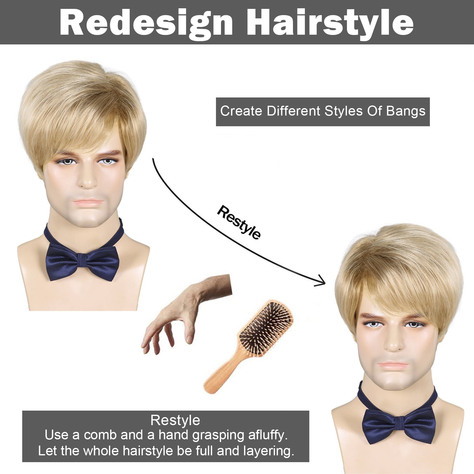 Best-Selling Men's Wig – Heat-Resistant Synthetic Fiber, Great Value