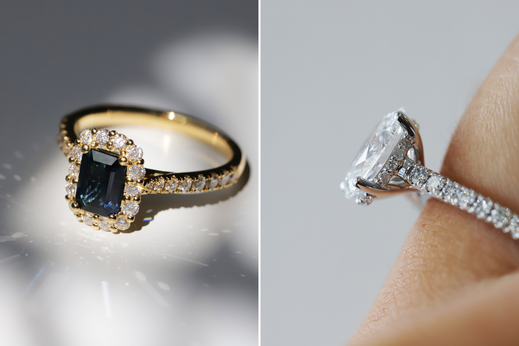 Halo and Hidden Halo Engagement Rings