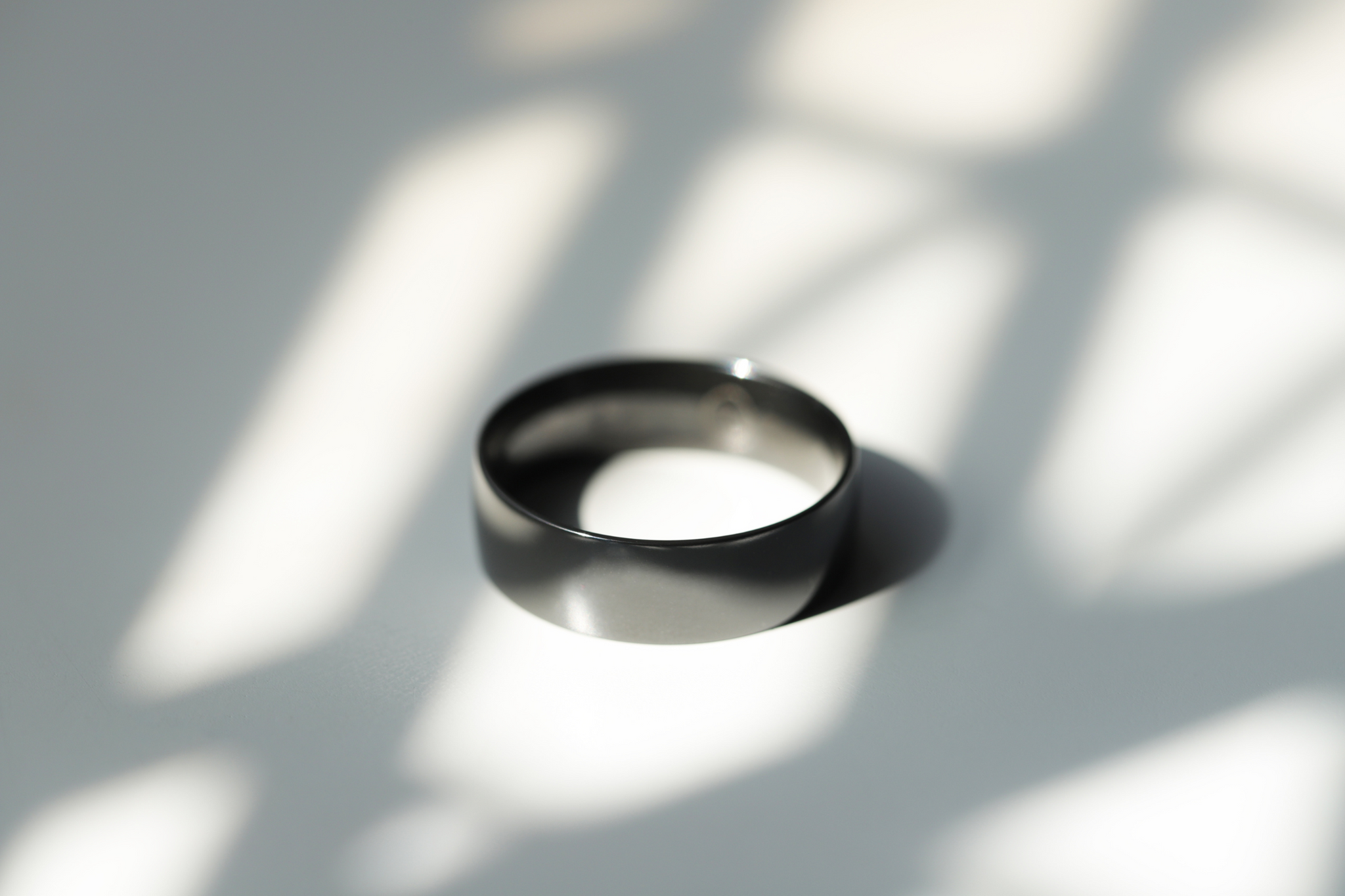 Black Zirconium Mens Wedding Ring