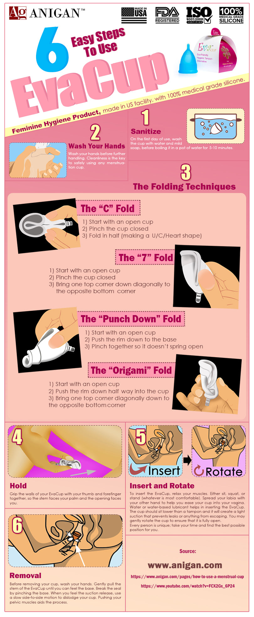 How Use a Menstrual Cup: 6 Easy Step-by-Step 2019 Anigan