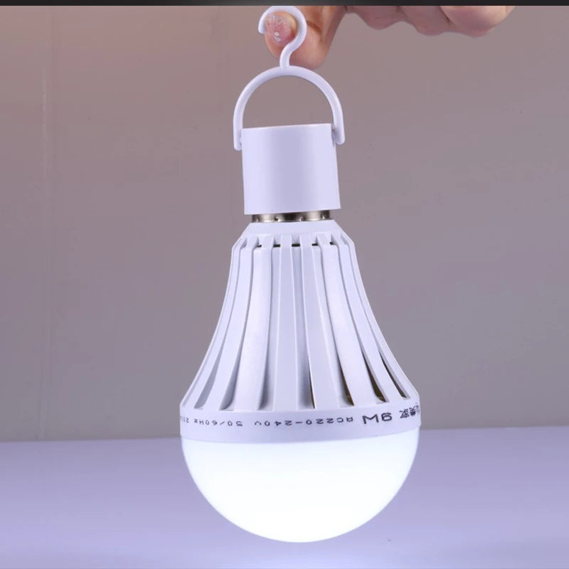 Rechargeable emergency light bulb hanging hook included
