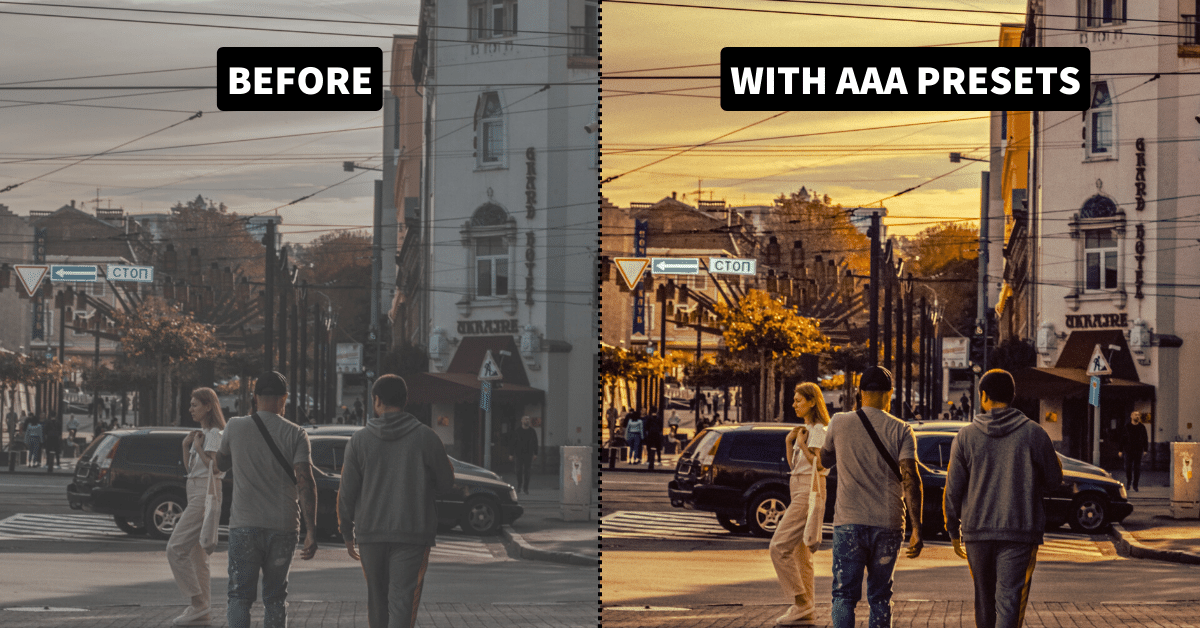 Before and after Photo Using AAA Presets Lightroom Presets