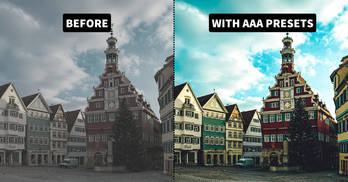 Before and after Photo Using AAA Presets Lightroom Presets