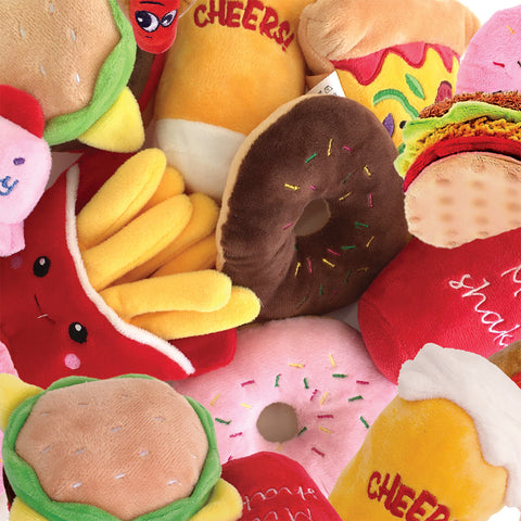 Picture of plush toys for dogs in the shape of food