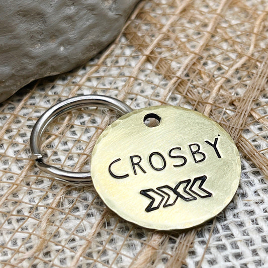 Brass Dog Tag for Collar - Personalized Pet Tag - Kyleemae Designs