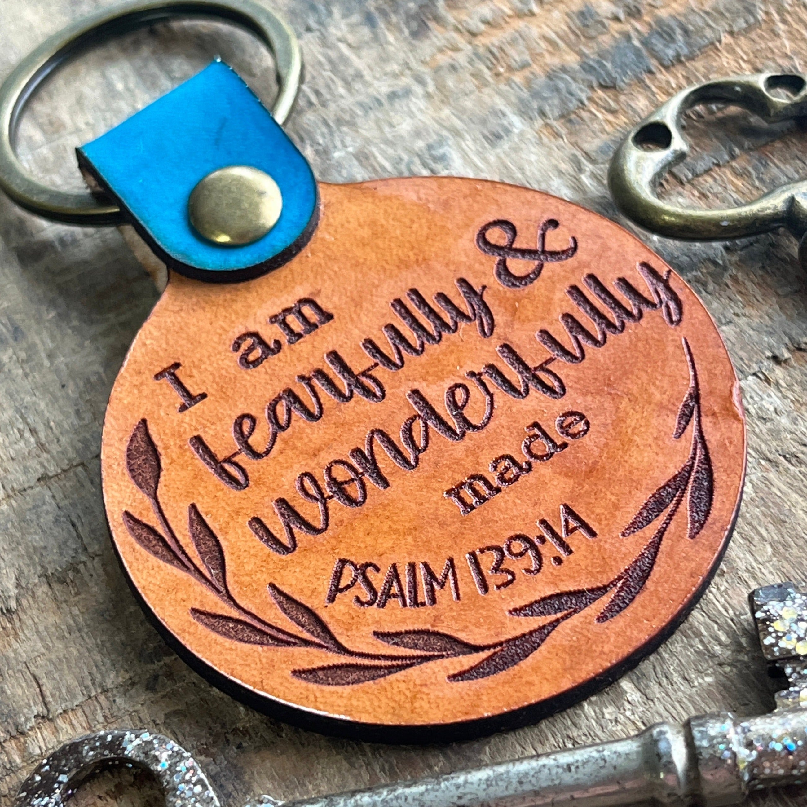 Fearfully and Wonderfully Made Christian Keychain, Psalm 139, Keychains with Scripture