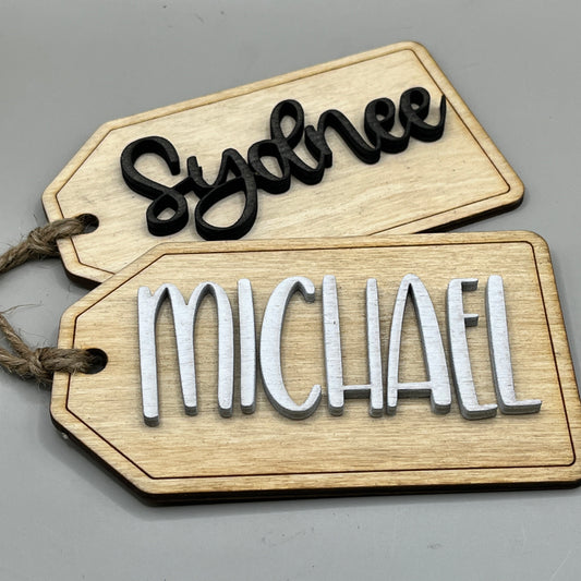 Engraved Wooden Tag, Wood Engraved Gift