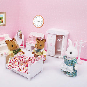 1/12 Dollhouse Forest Family Microfilm Furniture Bathroon Kitchen Dining Room Bed Wardrobe Model Play House Girl Birthday Gift - Faham-International