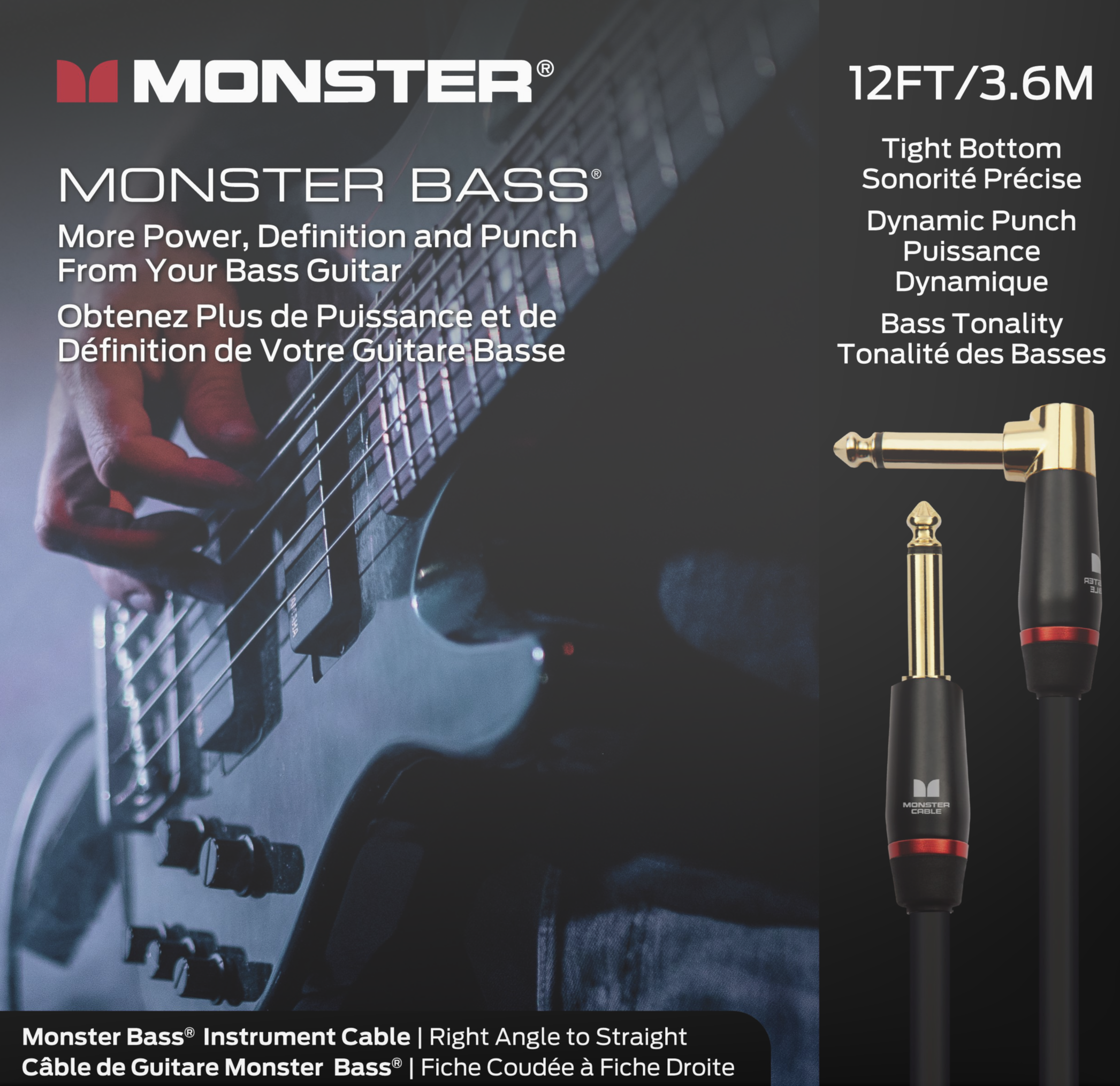 Monster Bass® Instrument Cable - Straight to Straight - Vanco