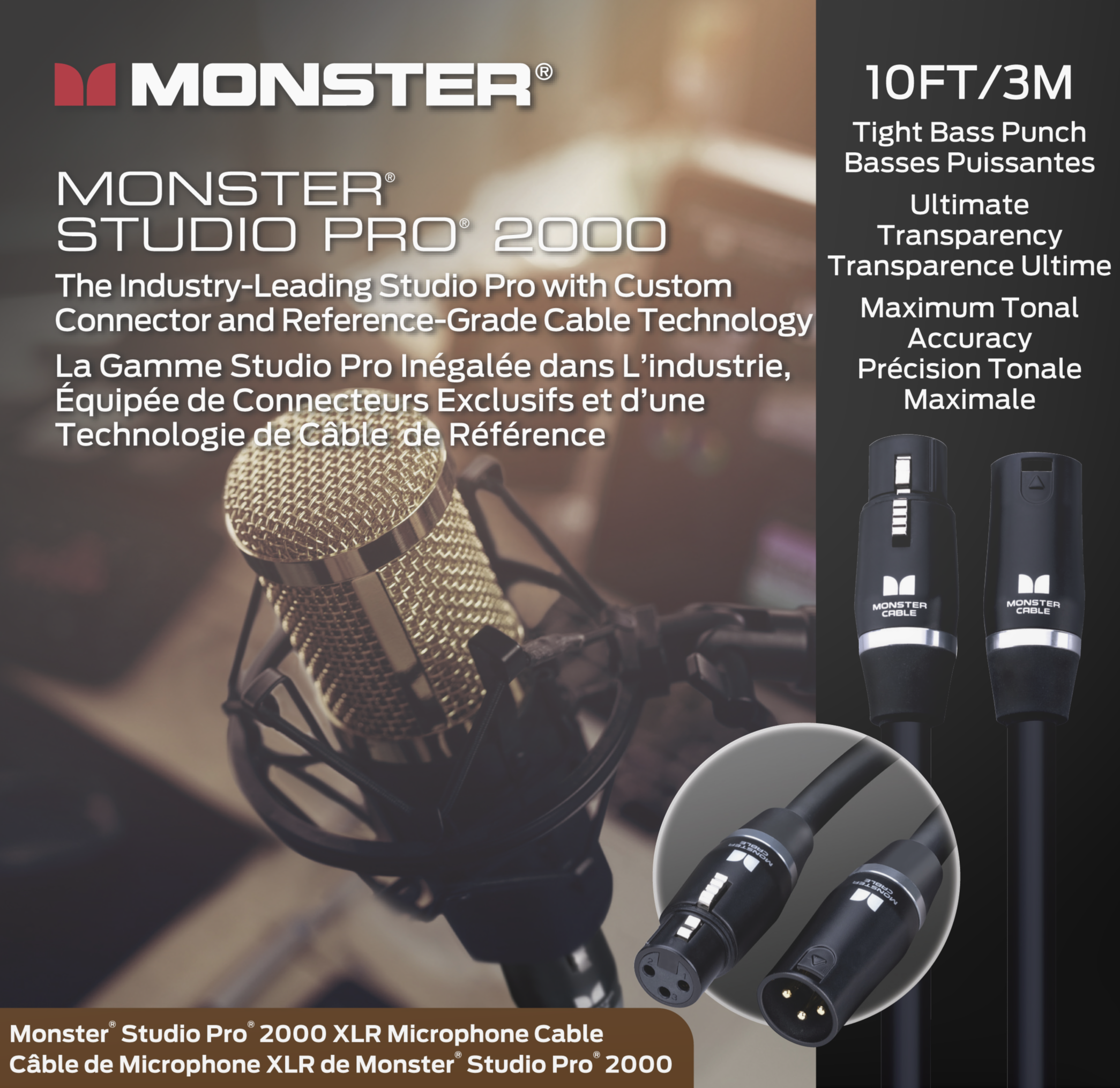 Monster® Prolink Studio Pro 2000 Microphone Cable — HIENDGUITAR