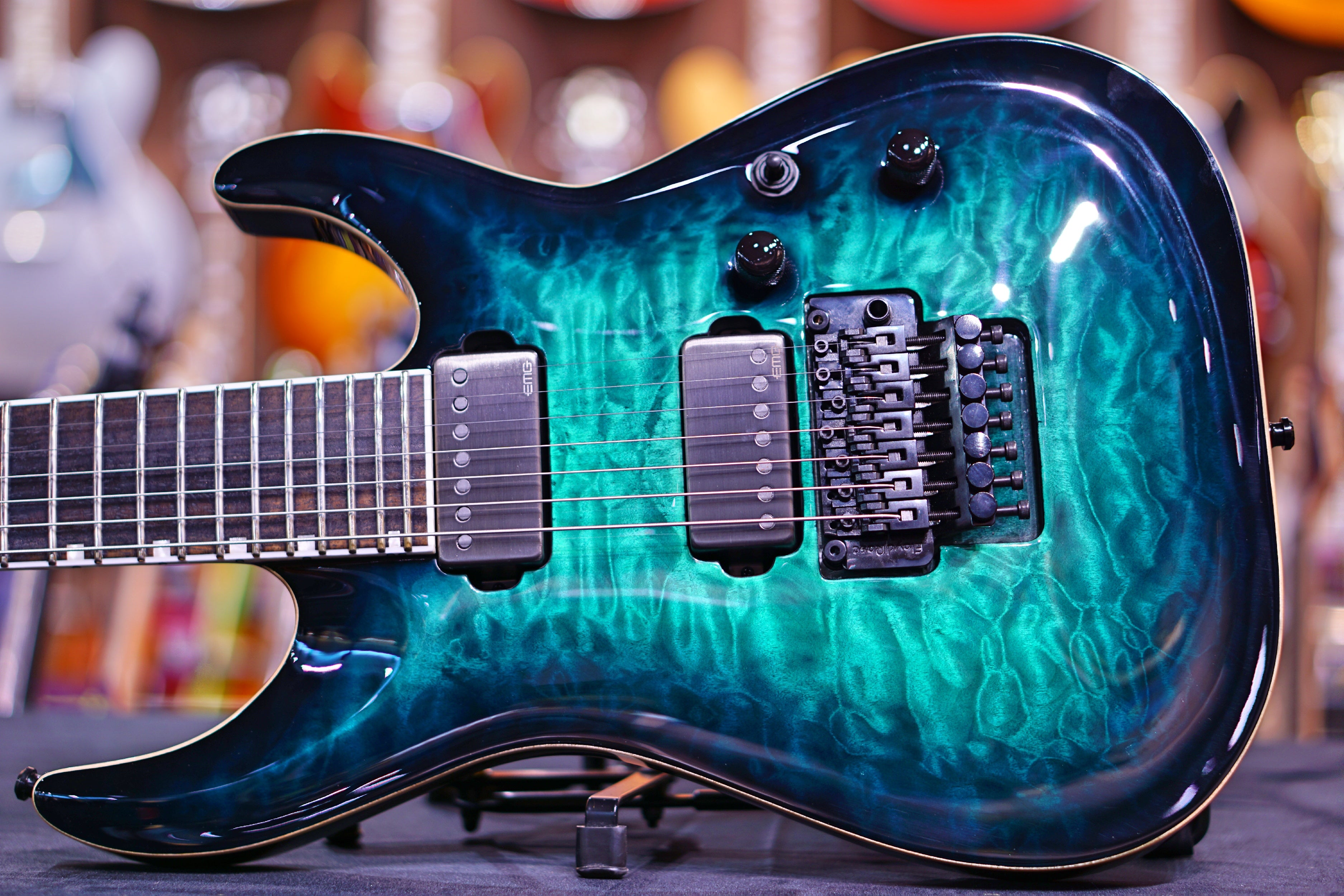 Esp E Ii Horizon Fr 7 Black Turquoise Burst Es Hiendguitar