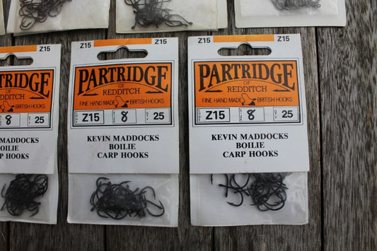 15 x Packets Of Partridge Old School Carp Fishing Hooks. Hilton