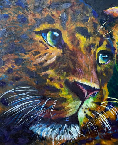 milan art institute mastery program review week 11 optical colour mixing cheetah oil painting