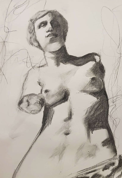 Milan art institute Mastery Program Expressive statue drawing Week 6