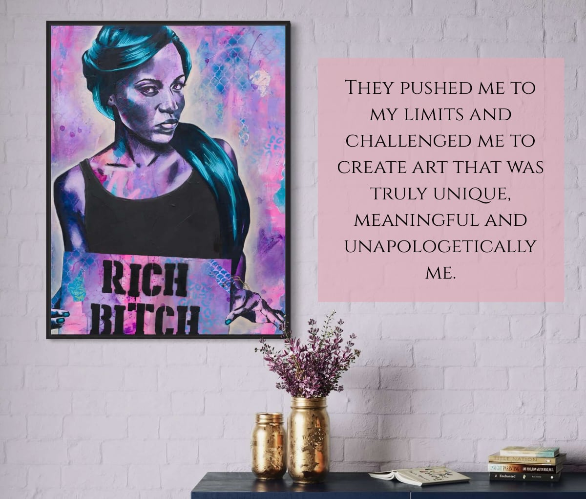 strong feminist art rich bitch melbourne art criss chaney paintings