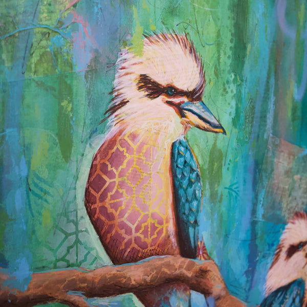 kookaburra art commissions melbourne, commissioned artwork kookaburra painting