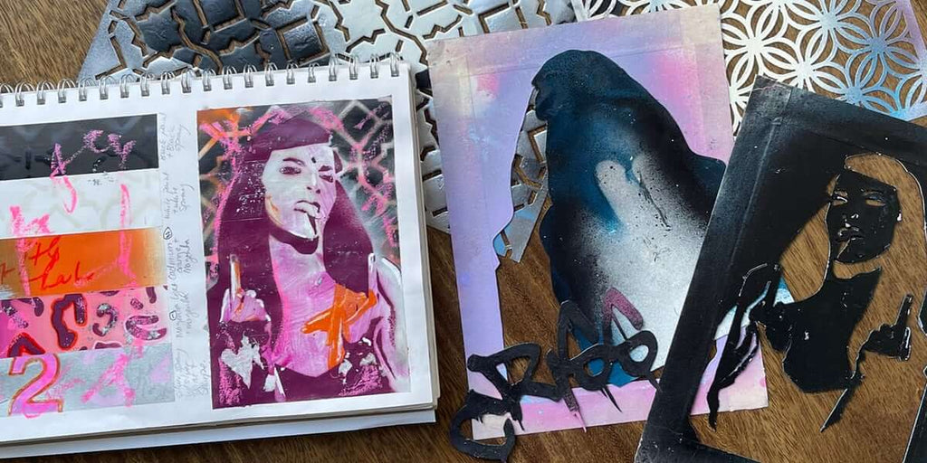 stencil art 100 painting challenge colour palette and stencils