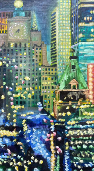 cityscape oil painting of New York from Week 7 of Milan Art Institute MAstery Program