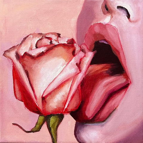 tongue licking a rose oil painting milan art institute mastery program review