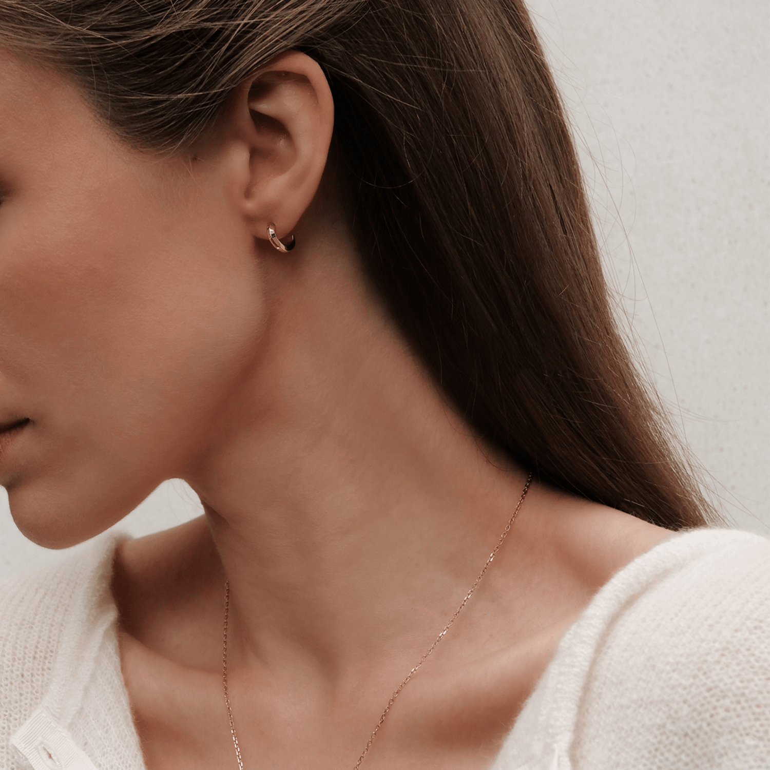 Jewellery - Aspiration earrings rose gold & satin white | DW