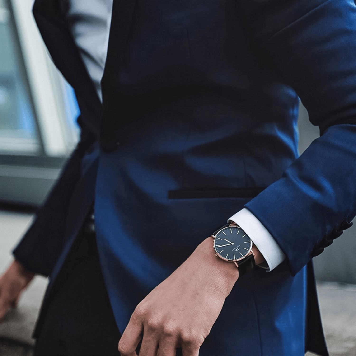 Reading - Black men's watch with rose gold 40mm | DW