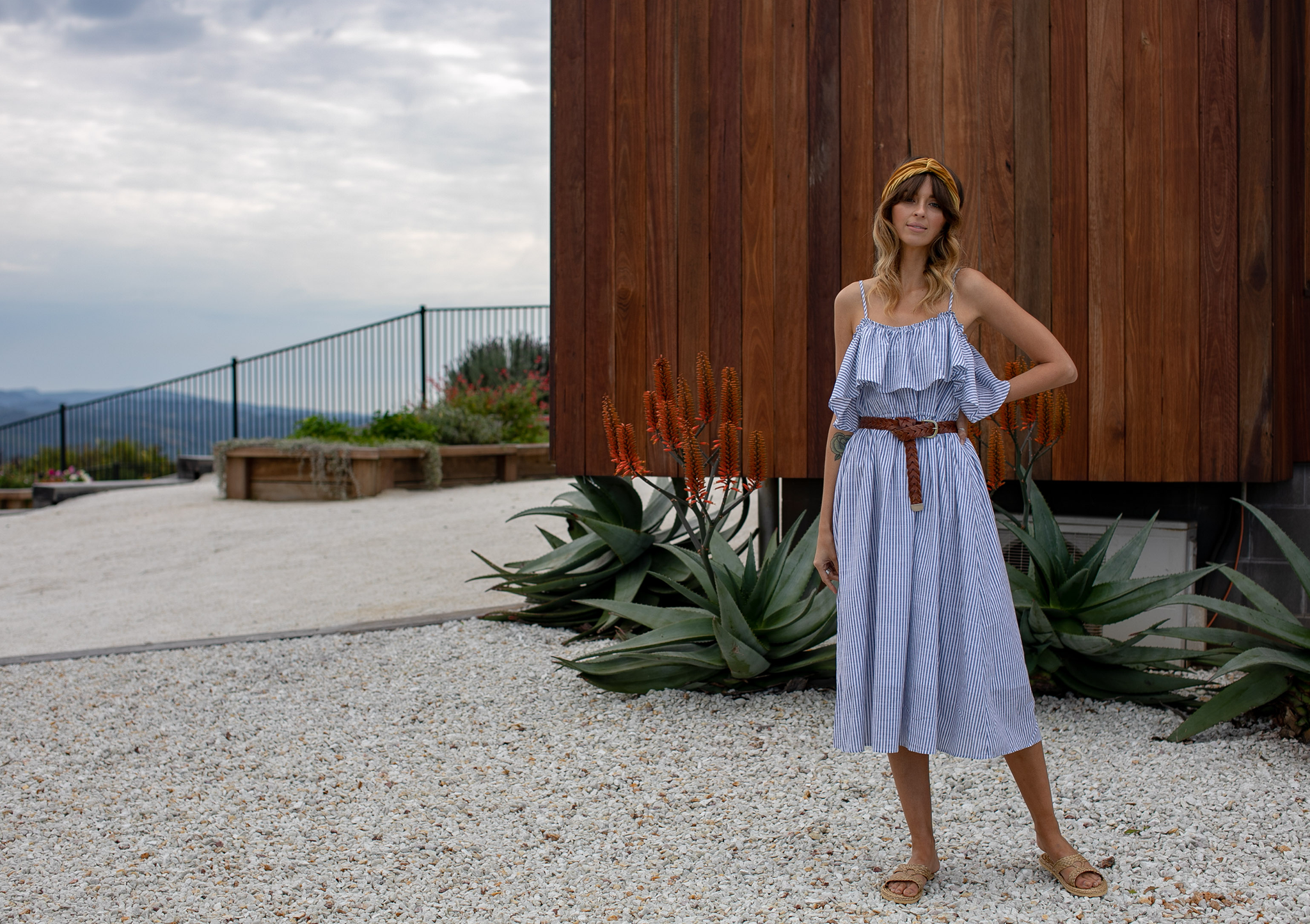 bianca dress navy stripe