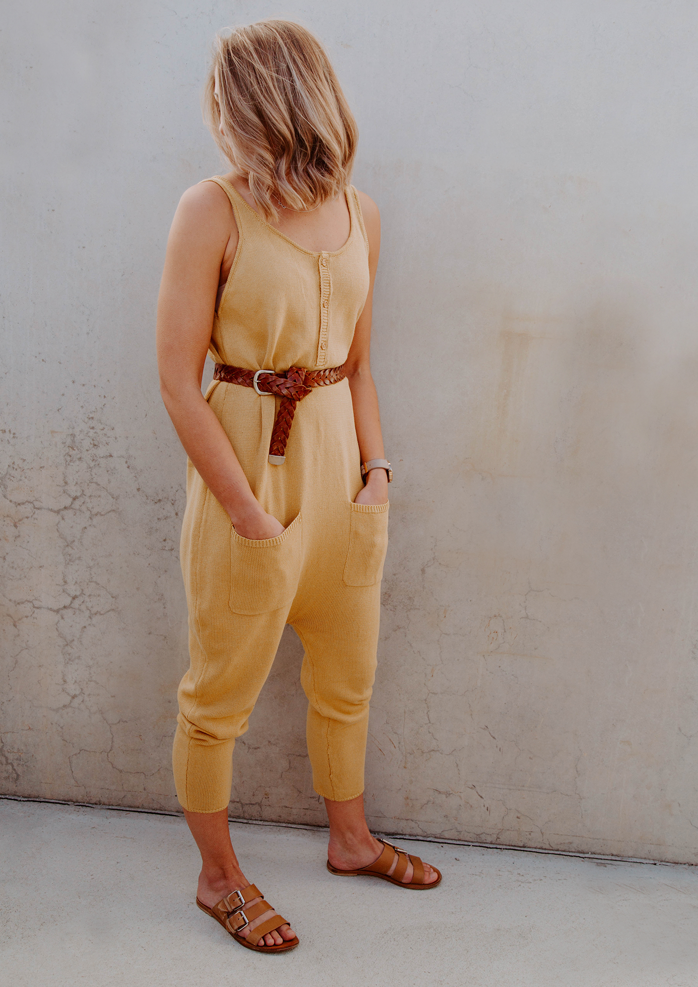 kimmy knit jumpsuit mustard