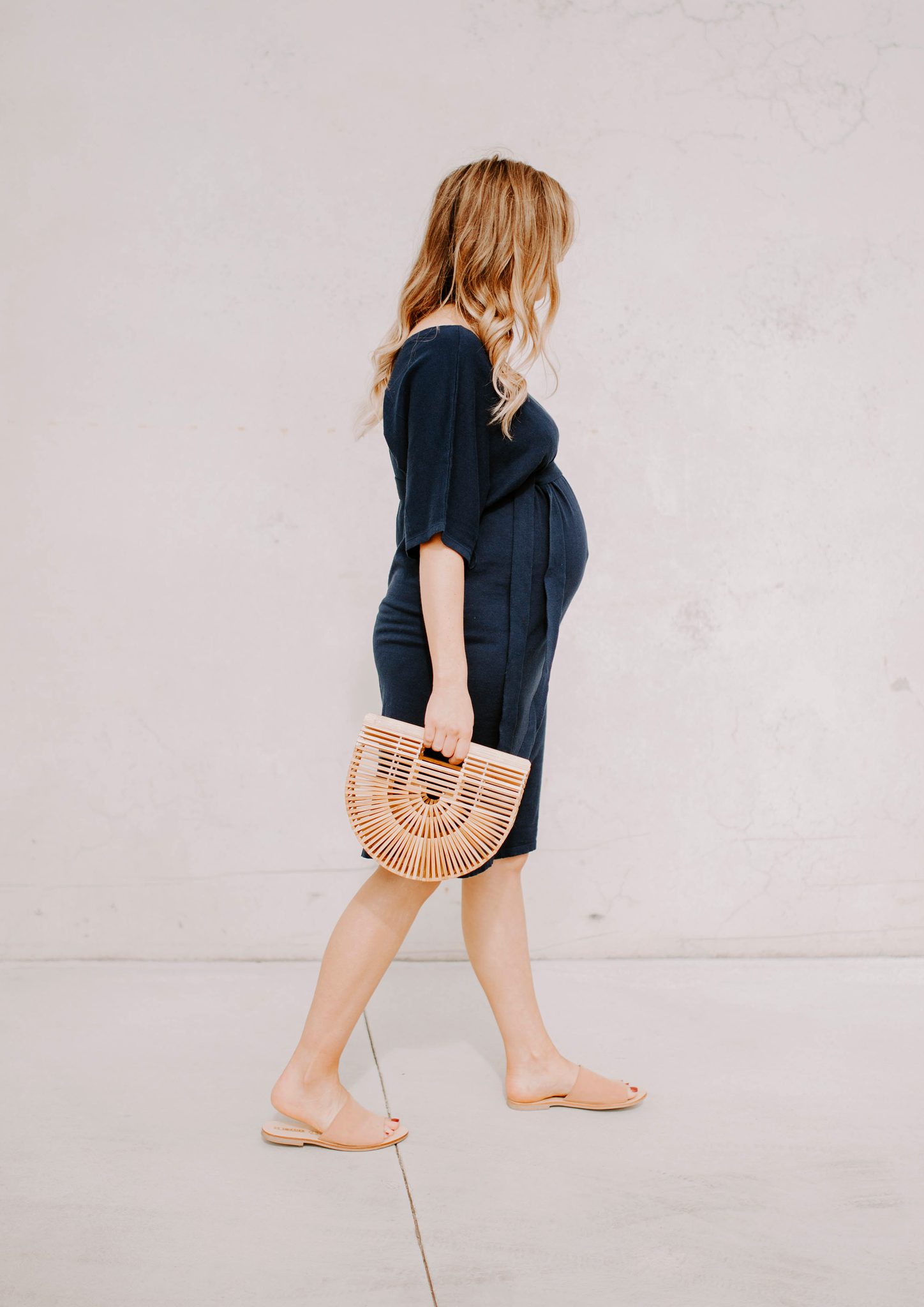 lola tie knit dress navy