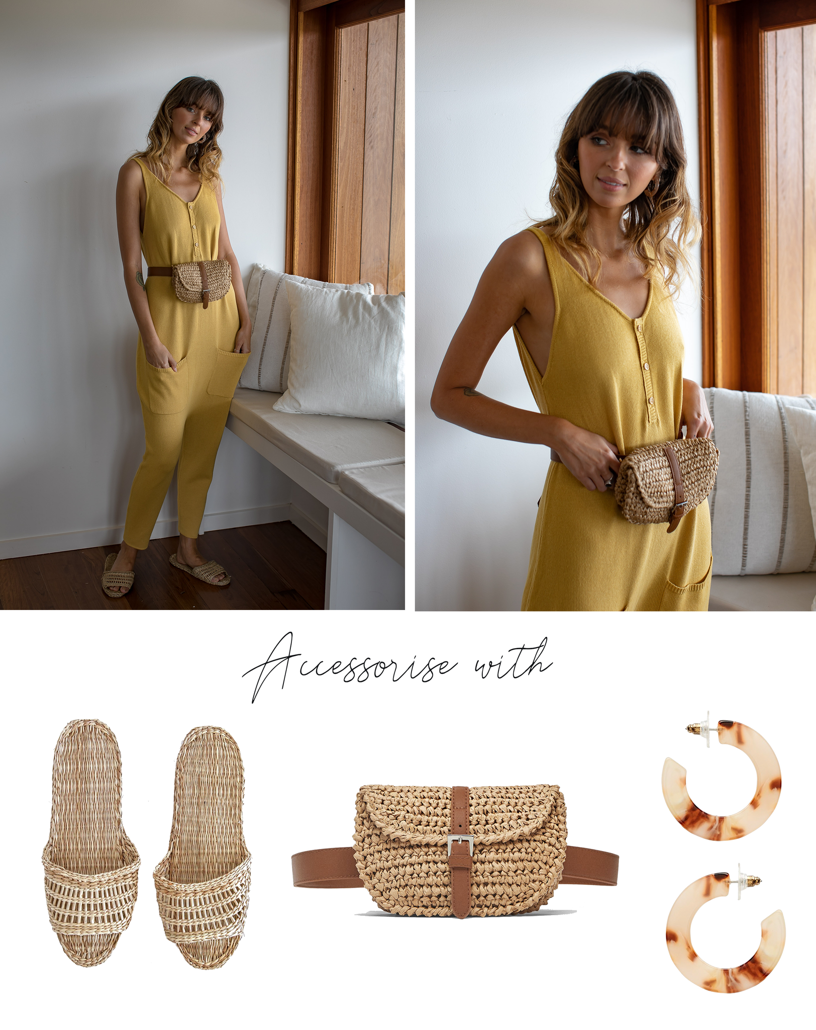 kimmy knit jumpsuit mustard