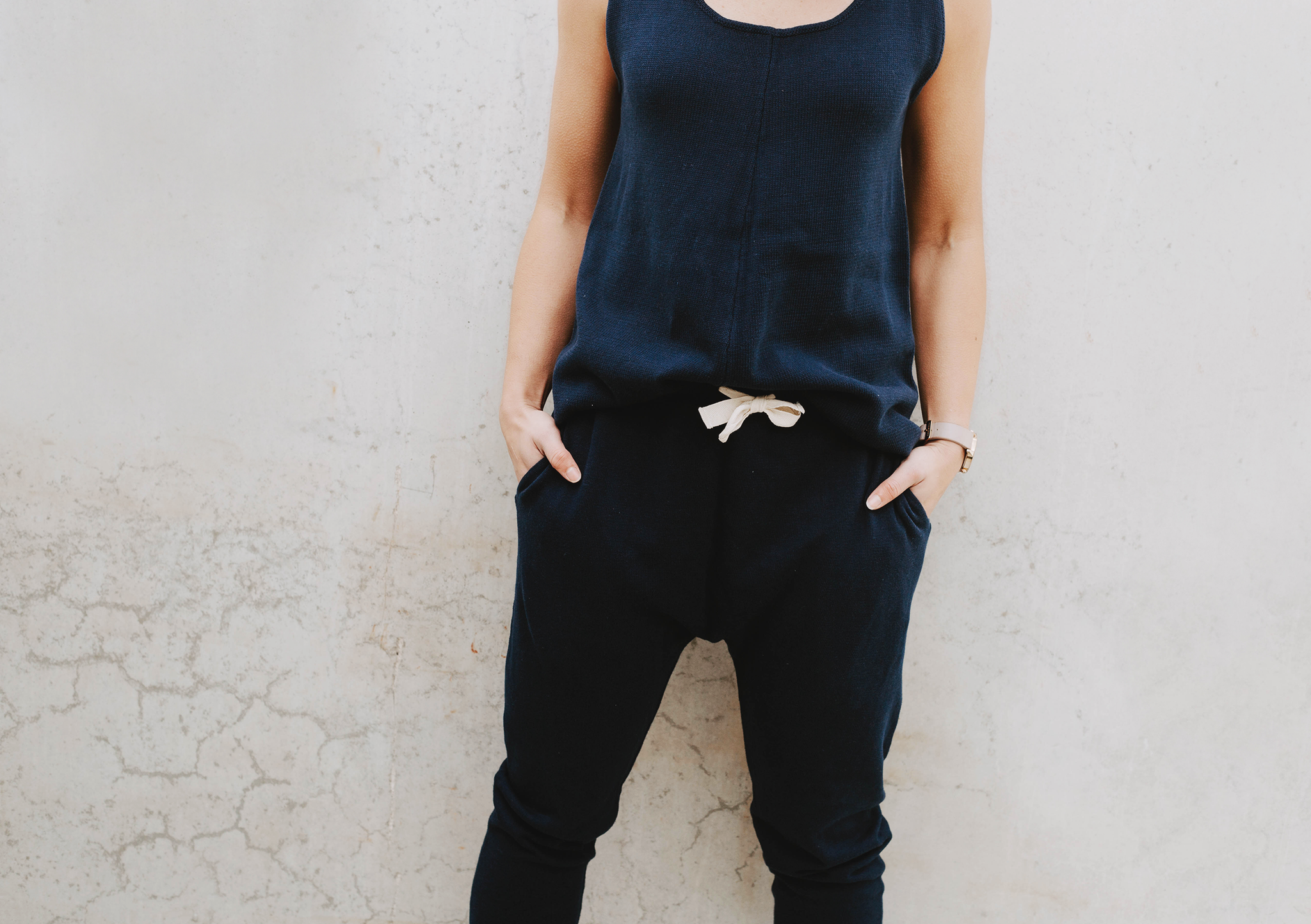 demi knit singlet navy