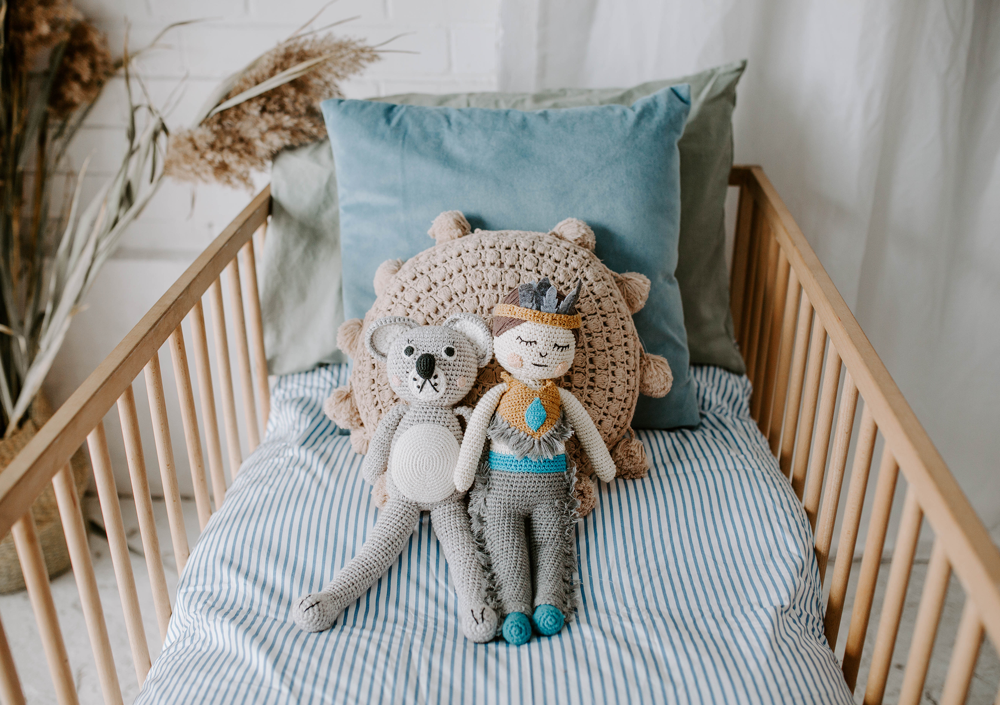 OCEAN STRIPE FITTED COT SHEET