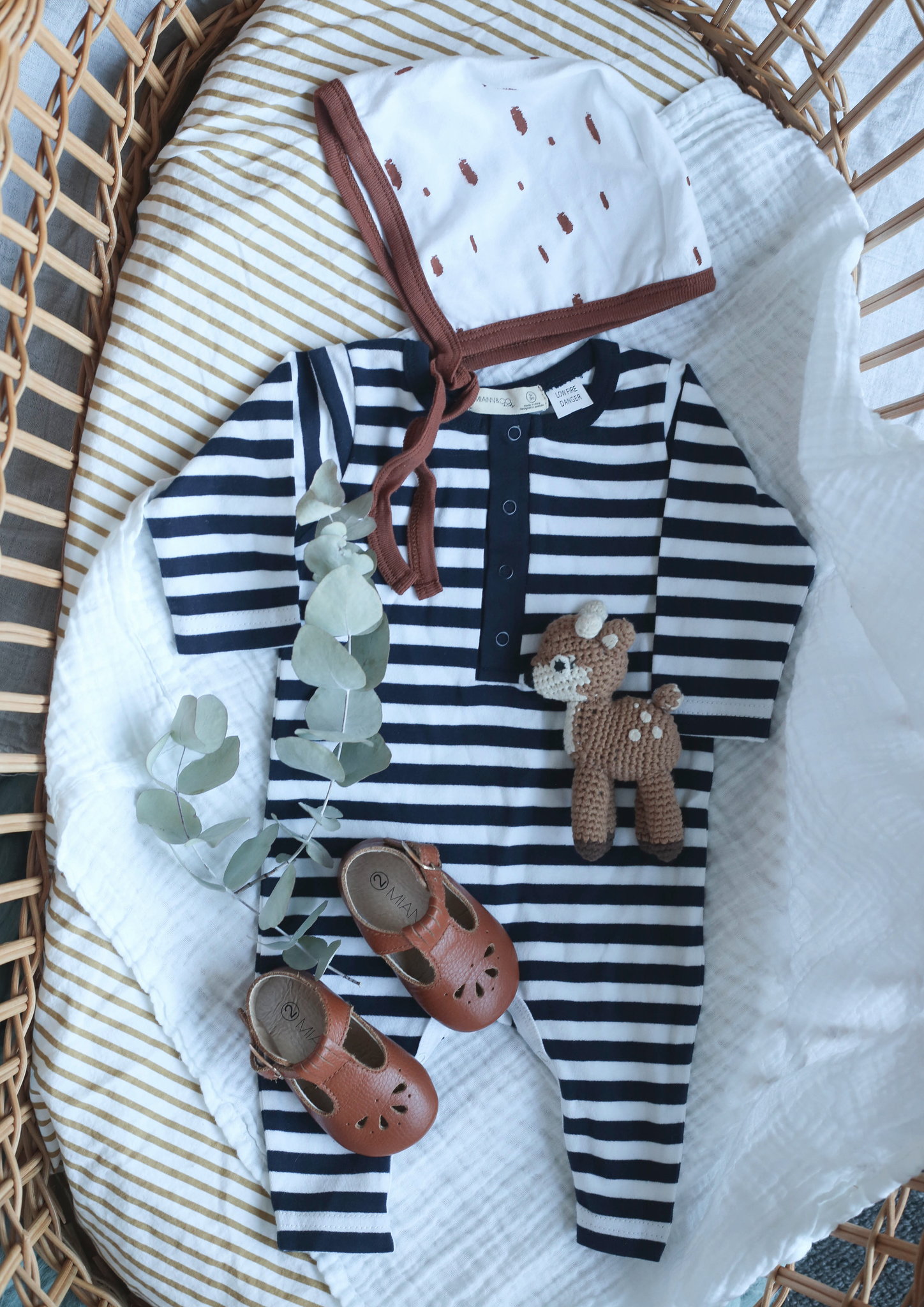 classic navy stripe baby suit