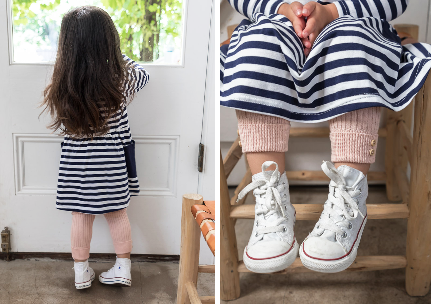 classic navy stripe dress