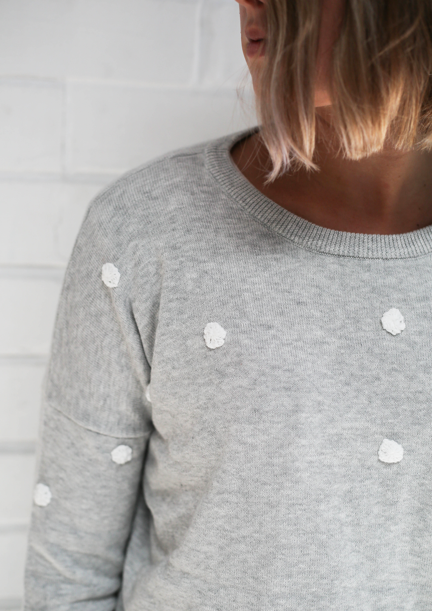 coco dot knit jumper grey