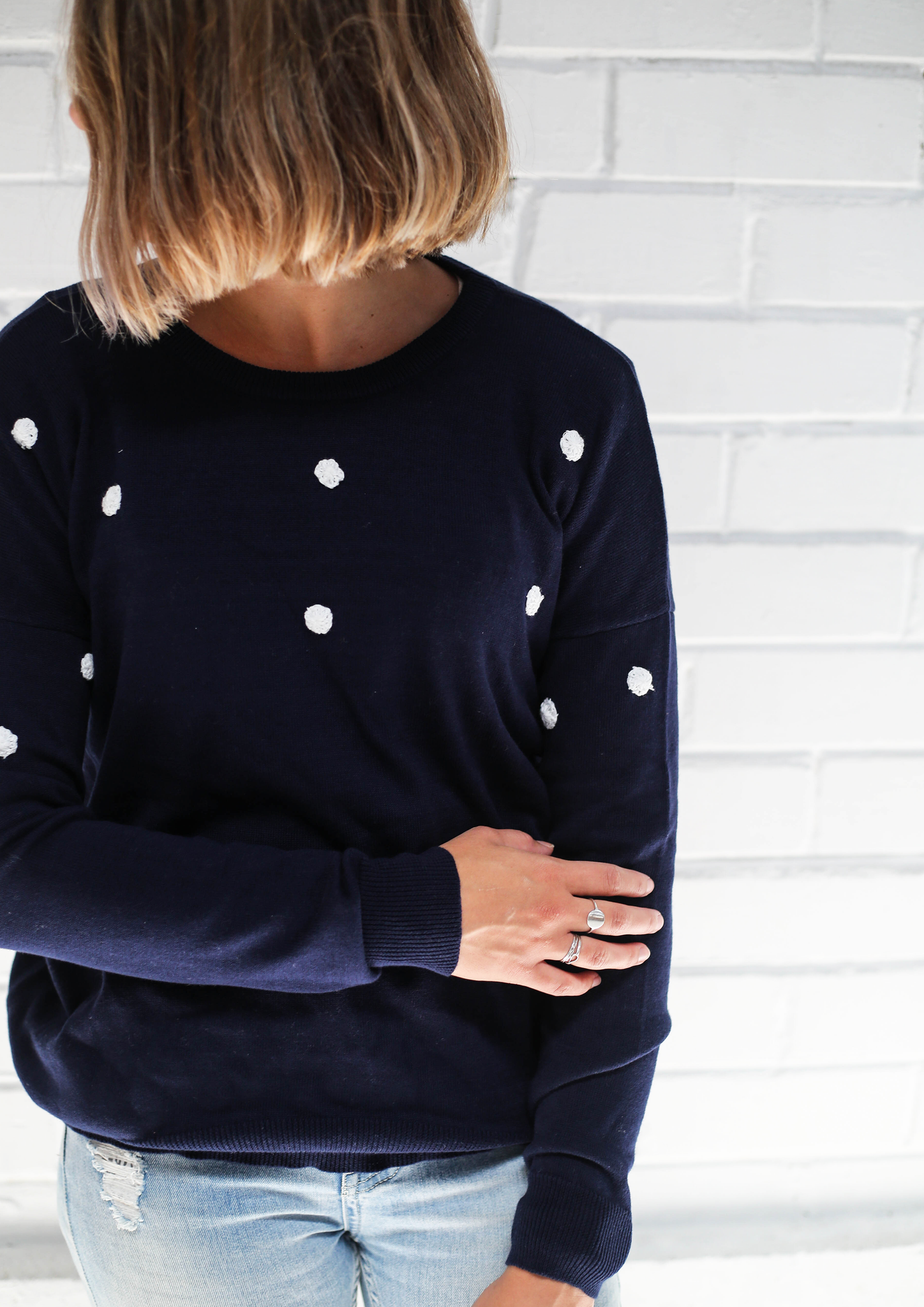 coco dot jumper navy