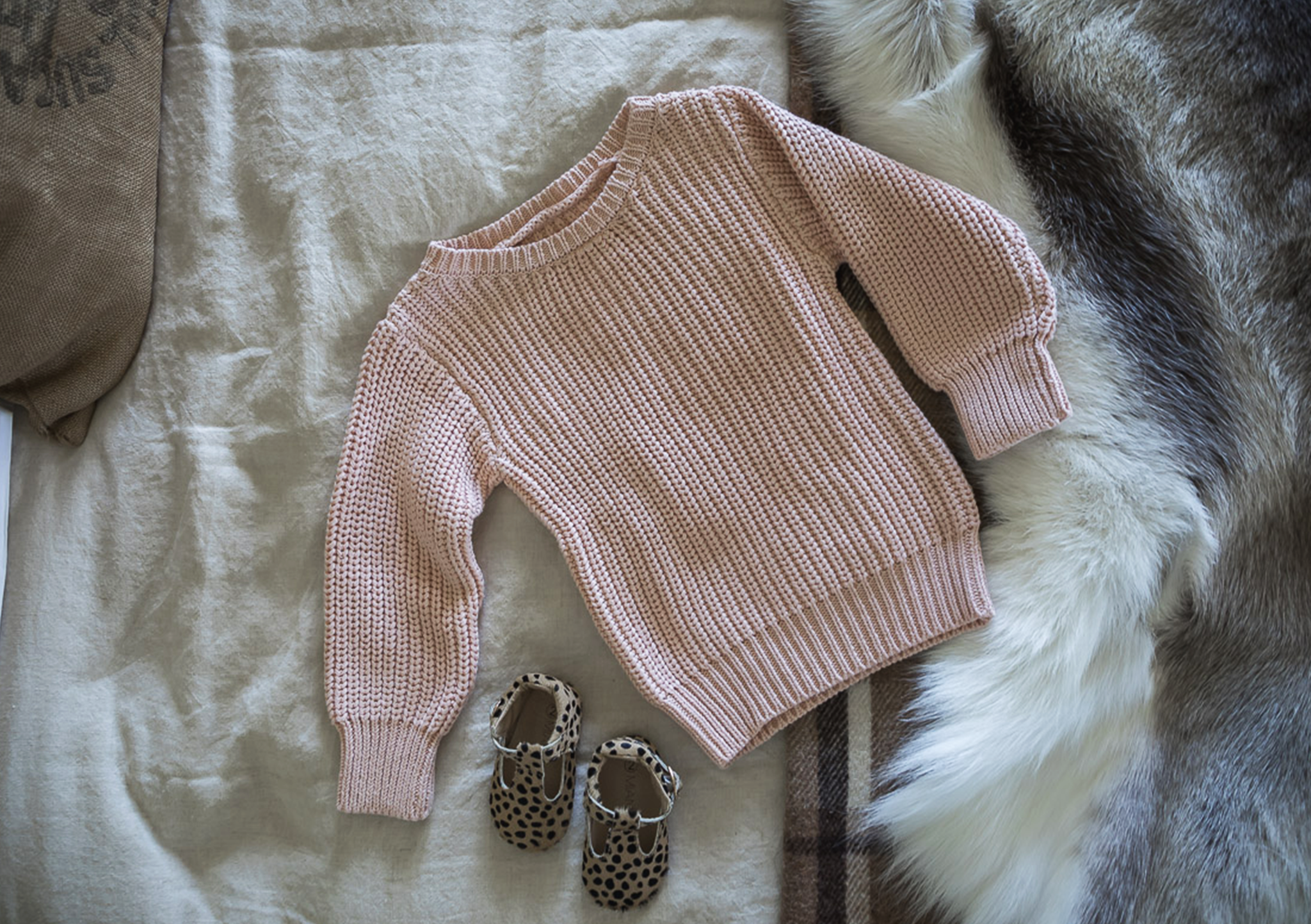 dusty pink rib knit jumper